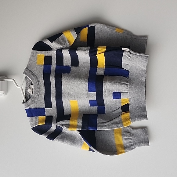 Paul Smith Intarsia Geometric Pattern Cotton Cashmere Blend Knit Sweater - Picture 1 of 7